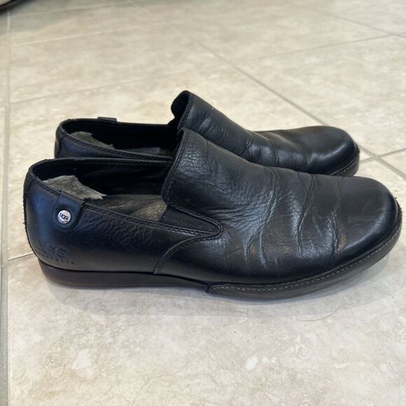 UGG Other - UGG Men's Leather Slip On Casual 5556 Loafers Shoes Black Size 12